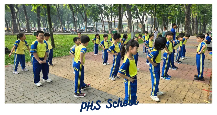 Tiết học ở công viên – Khối 1 và 5 PHS