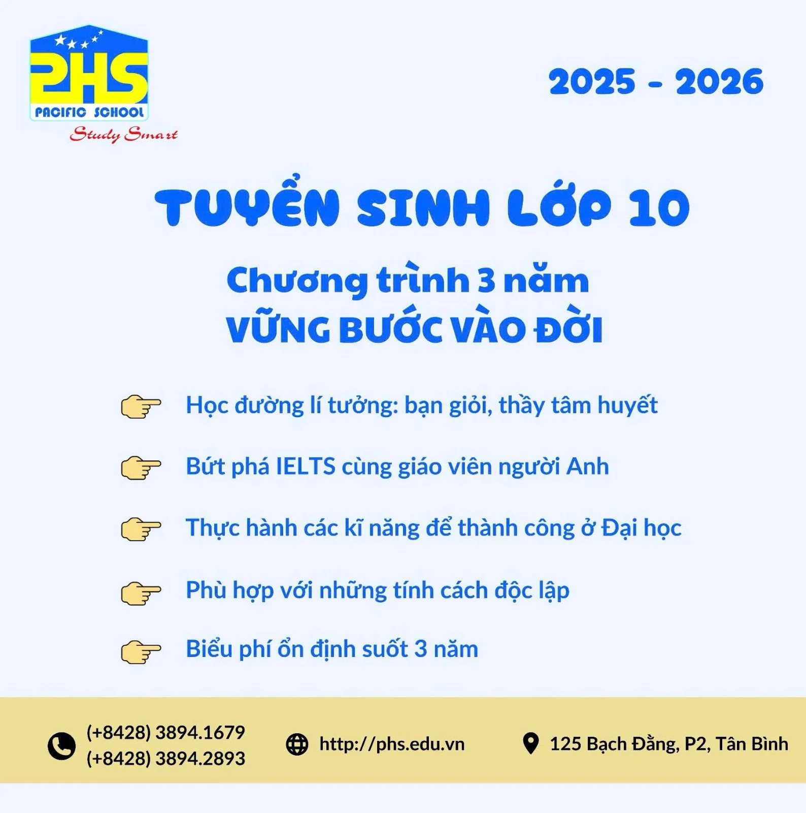 PHS TUYỂN SINH LỚP 10 NĂM HỌC 2025 - 2026