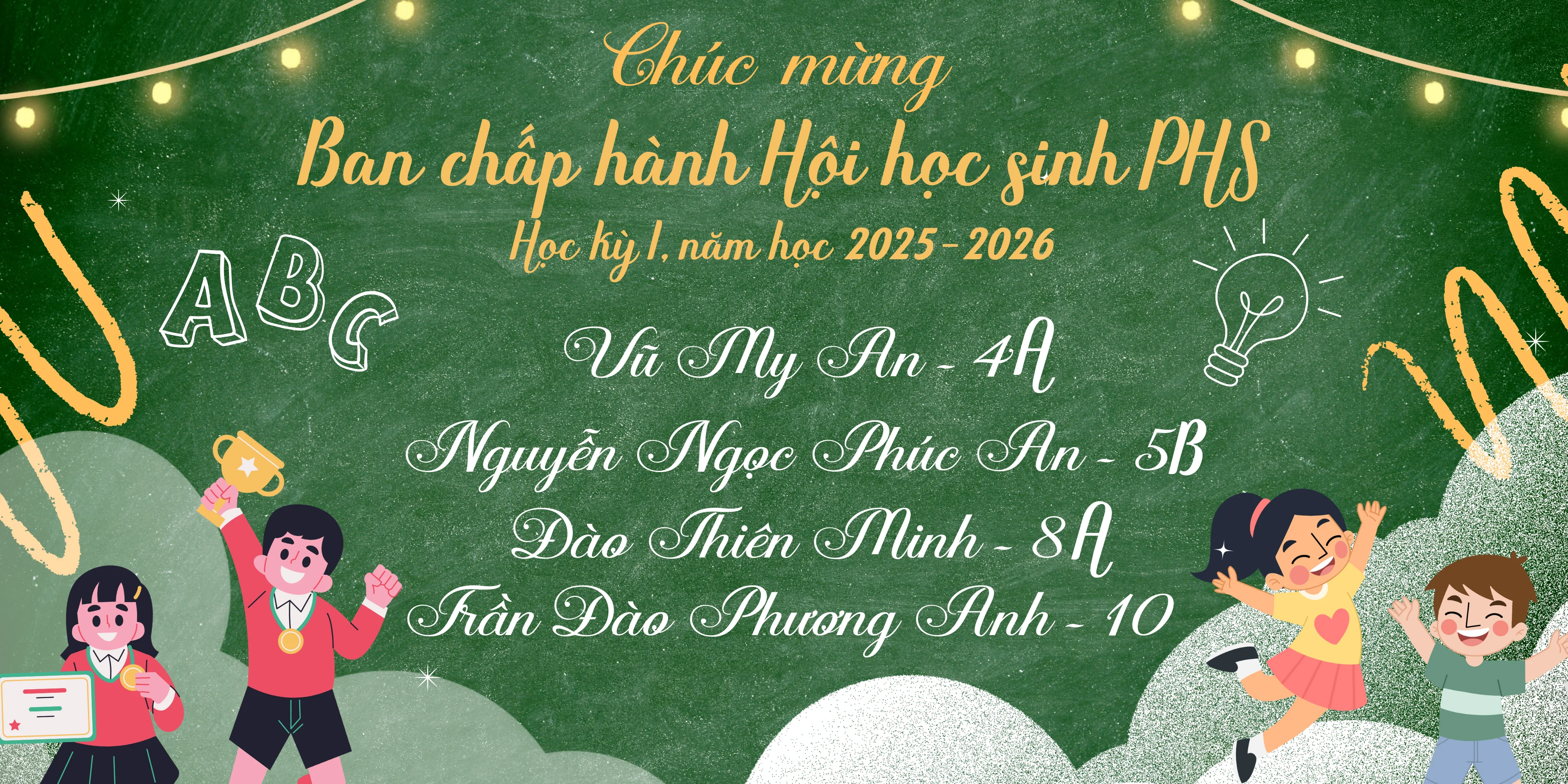 Thành viên Ban chấp hành Hội học sinh PHS – học kỳ I, năm học 2025–2026
