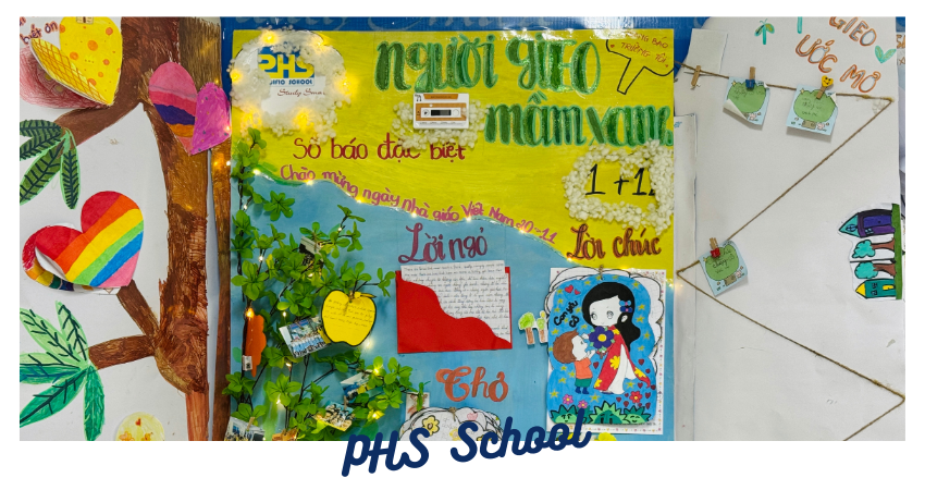 ✍️ NÉT CHỮ TRI ÂN, SẮC MÀU SÁNG TẠO – TRANG BÁO TRƯỜNG TÔI CỦA HỌC SINH PHS 🎨