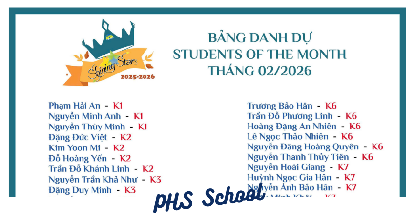 ⛳️ OUTSTANDING STUDENTS OF FEBRUARY