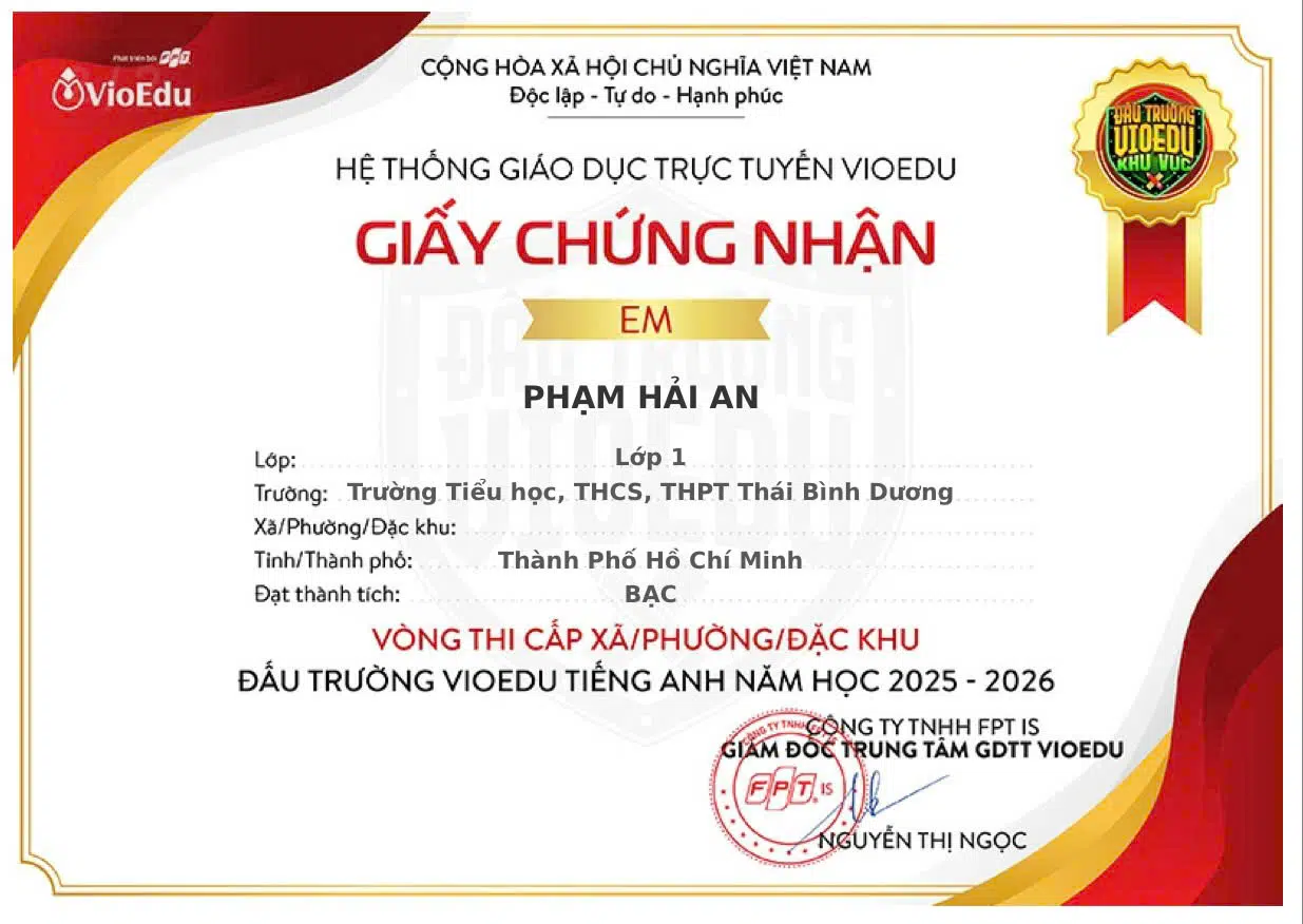 VIOEDU TP.HCM 2025 - 2026