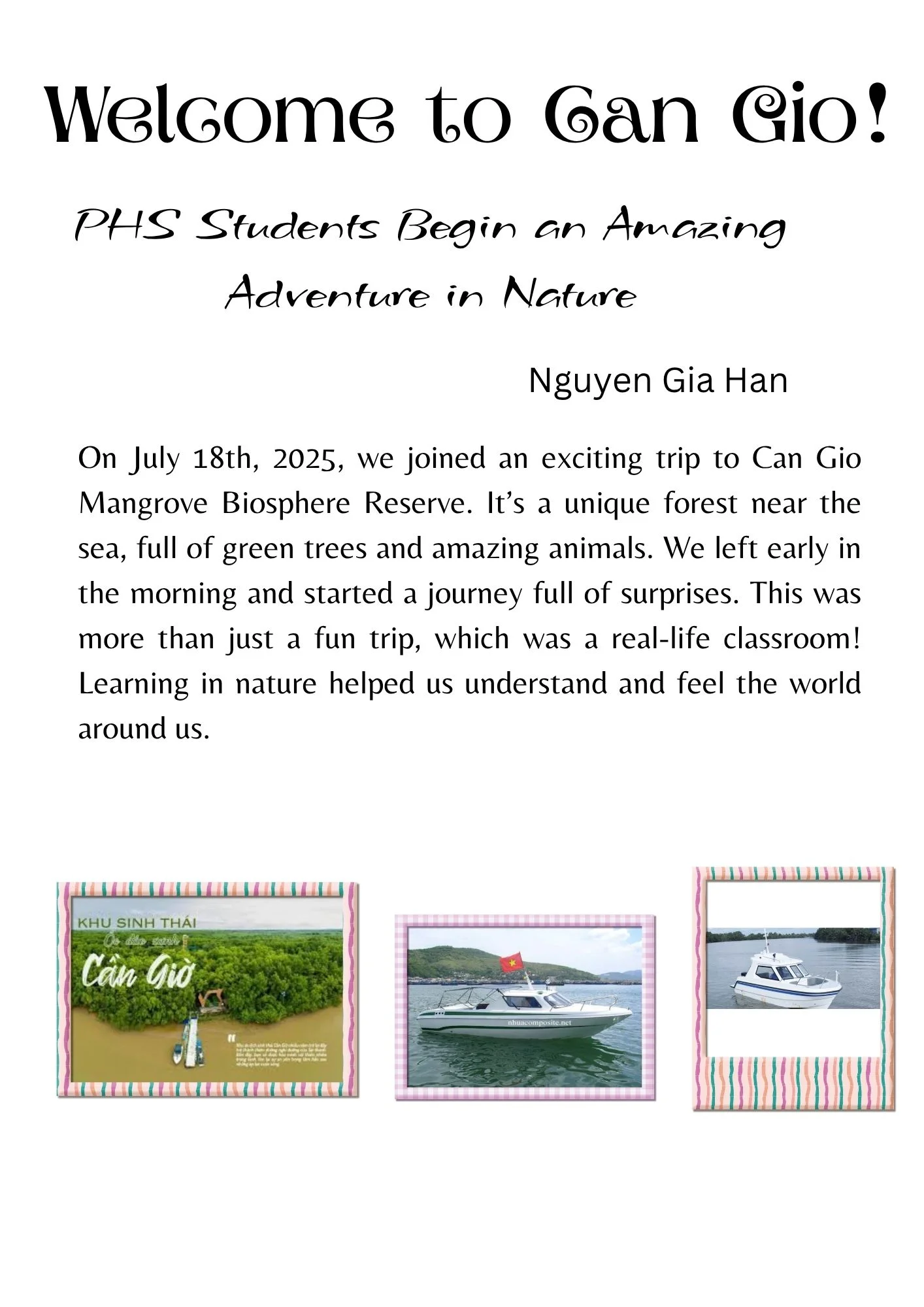 PHS Students Begin an Amazing Advanture in Nature