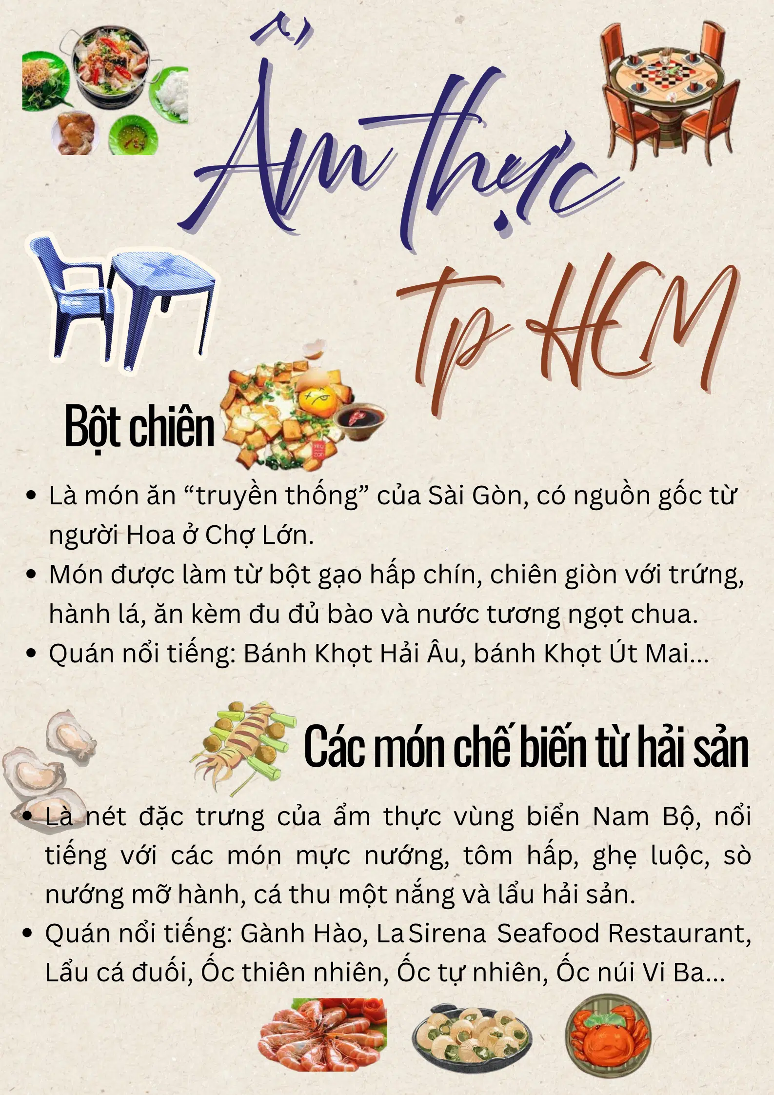Ẩm thực TPHCM: Bột chiên – Các món hải sản