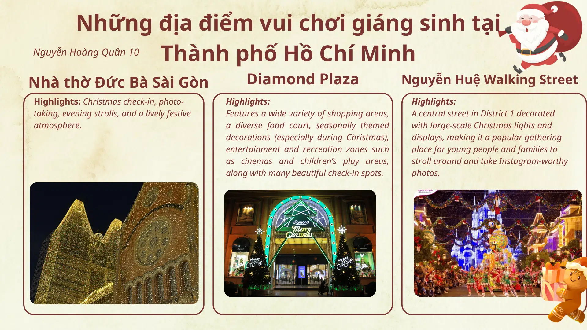 Christmas entertainment venues in Ho Chi Minh City