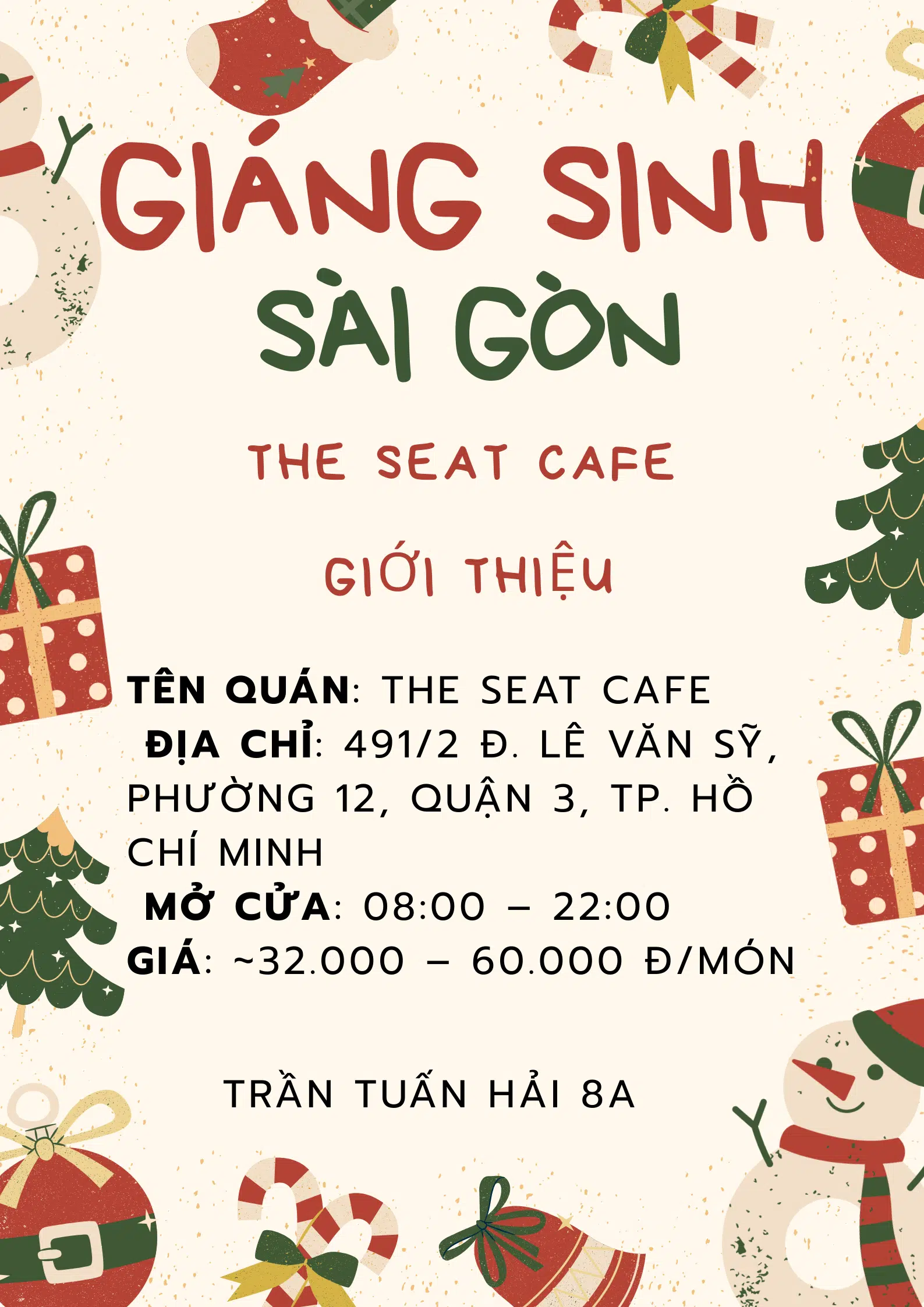 Giáng sinh Sài Gòn – The seat cafe