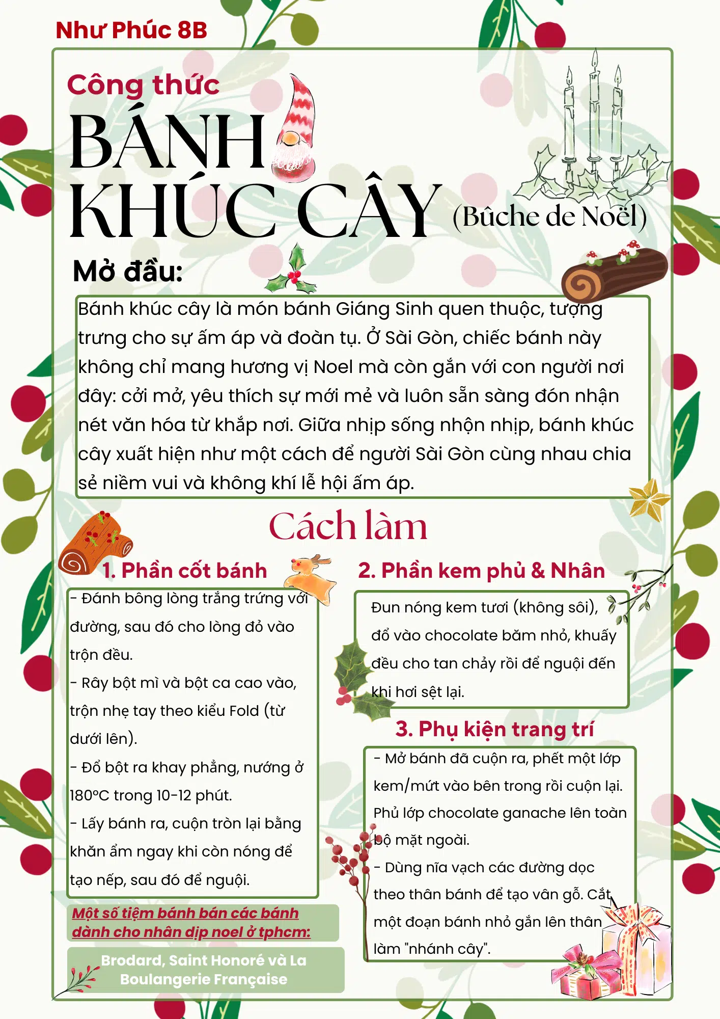 Công thức bánh khúc cây