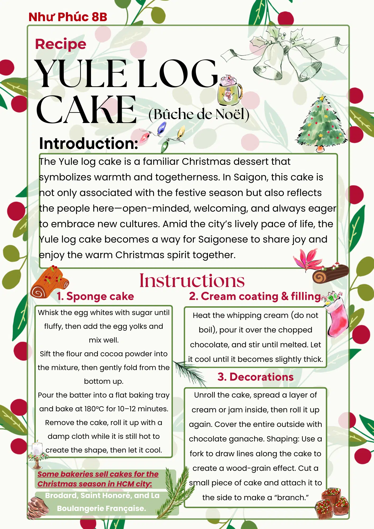 Recipe Yule Log Cake