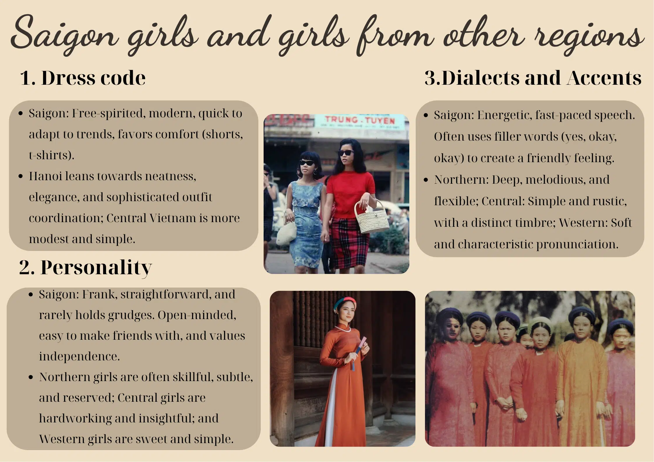 Saigon girls and girls from other regions