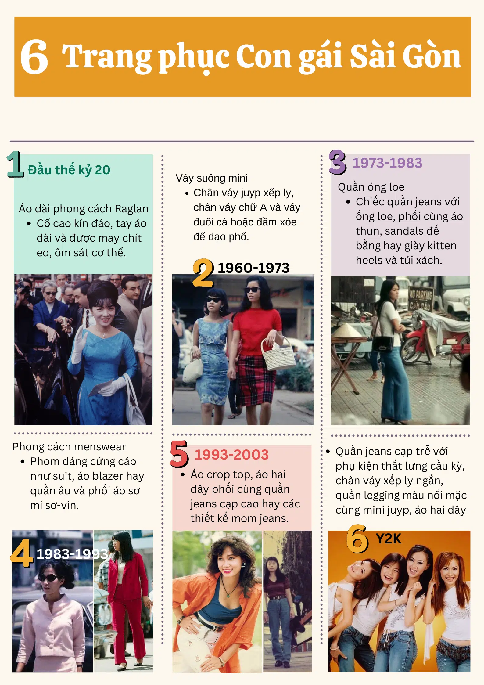 6 trang phục con gái Sài Gòn