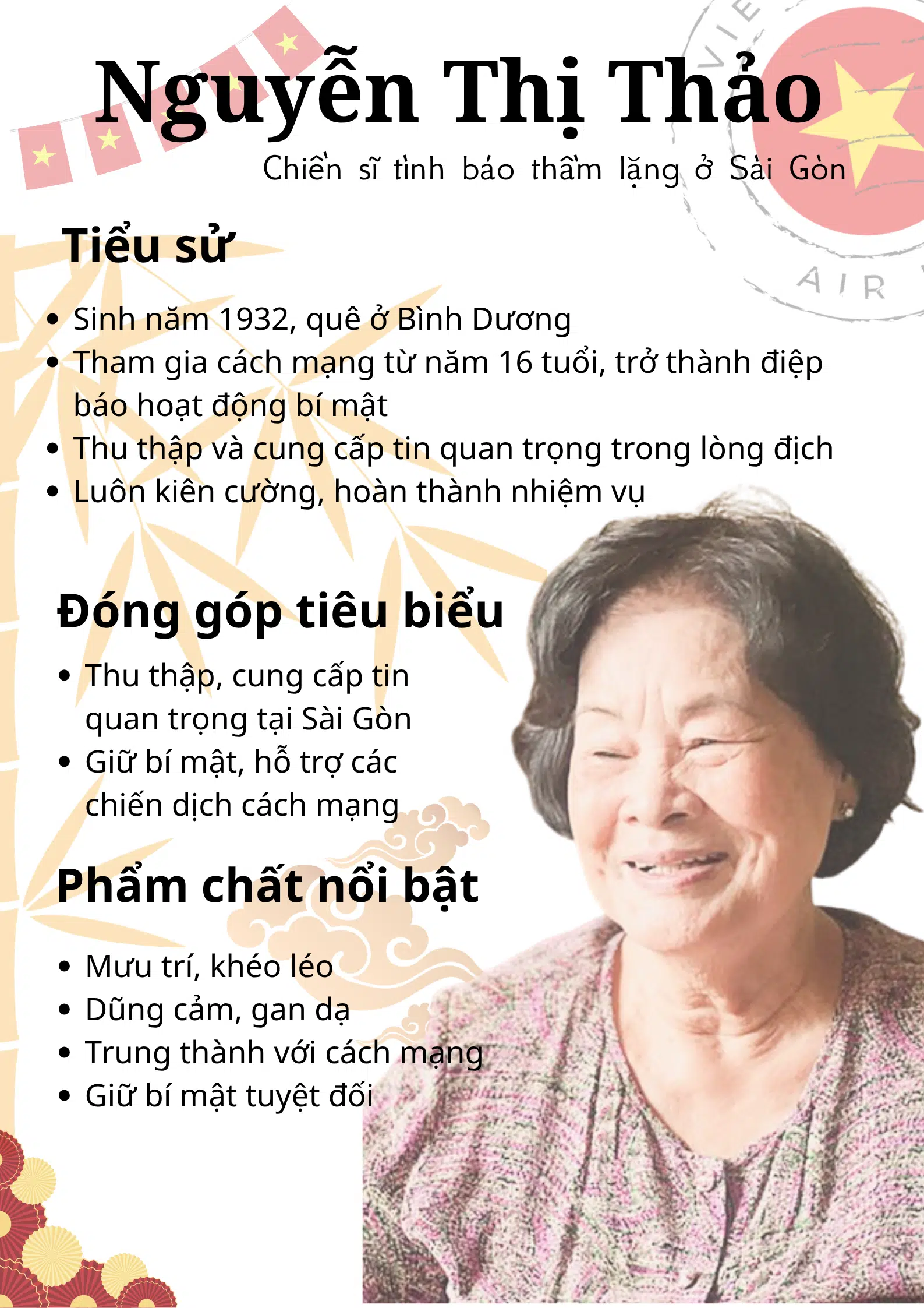 Nguyễn Thị Thảo – Chiến sĩ tình báo thầm lặng ở Sài Gòn