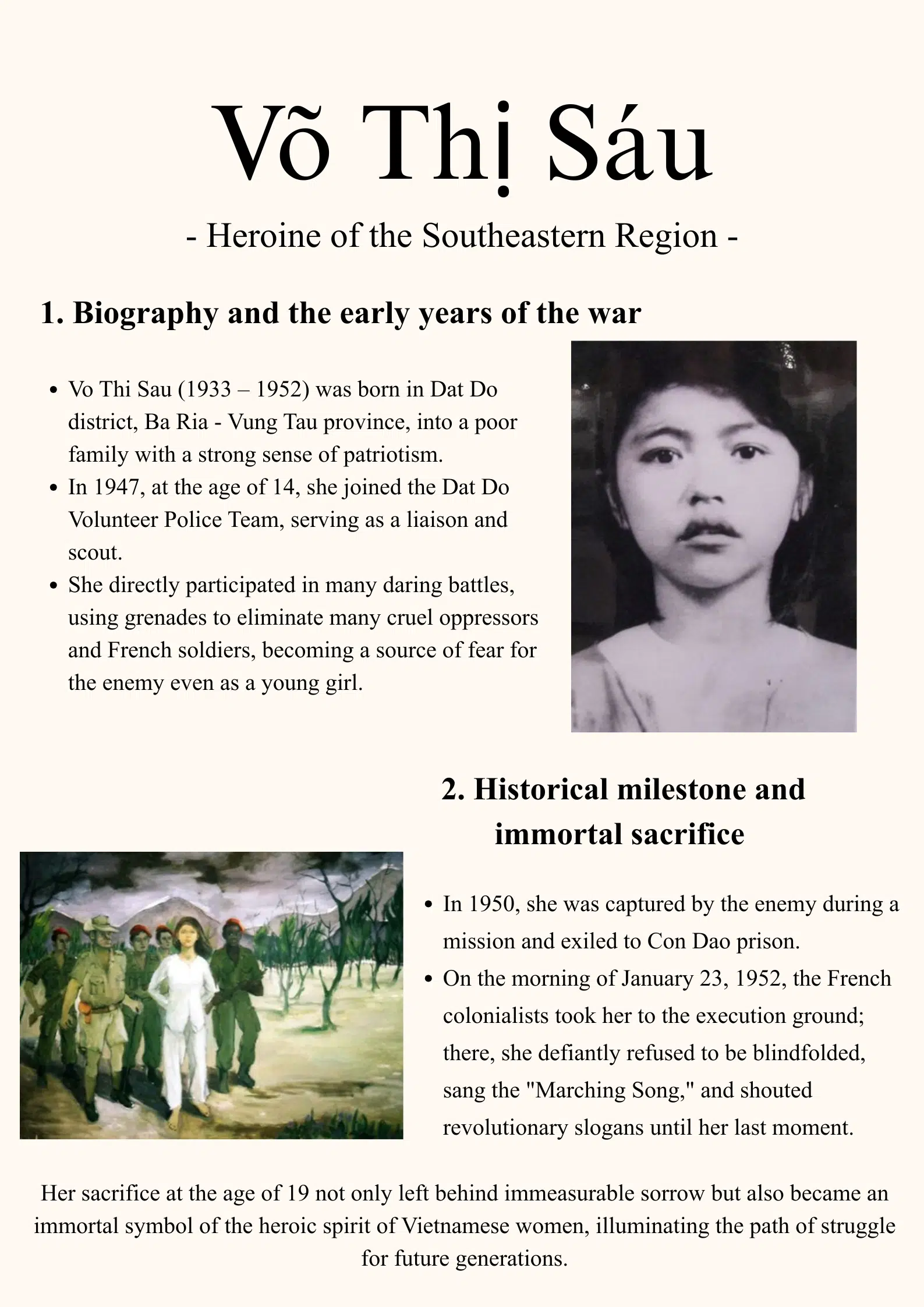 Vo Thi Sau – Heroine of the Southeastern Region
