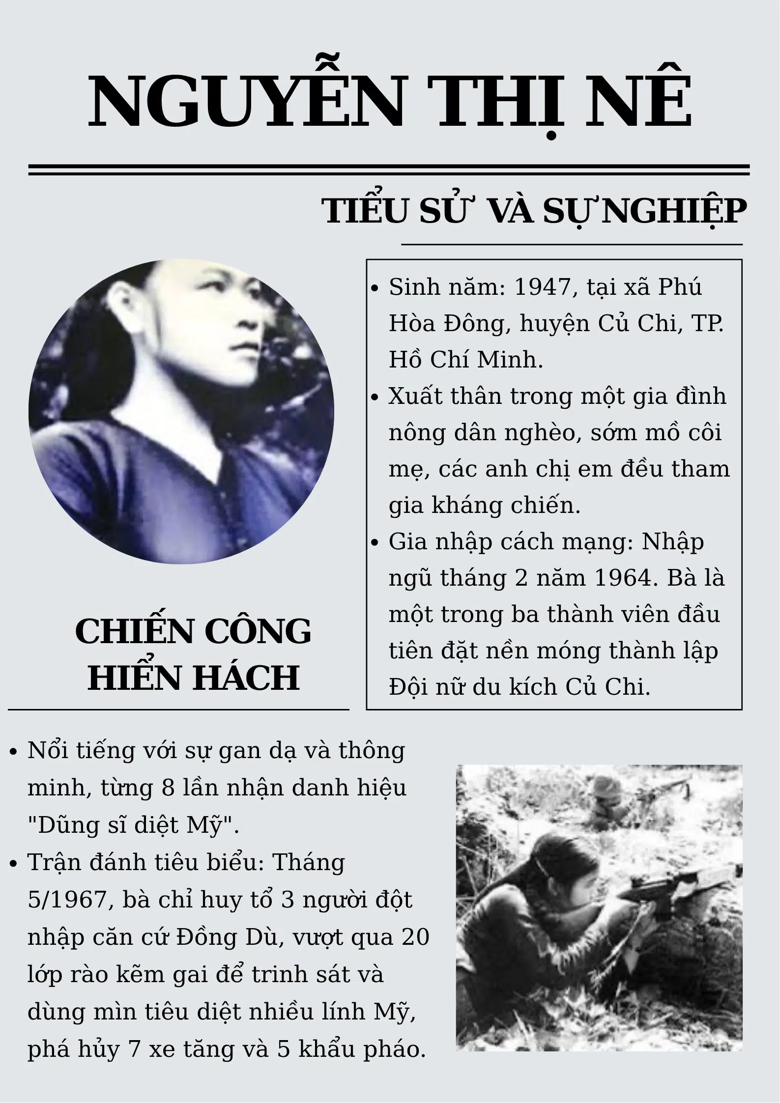 Nguyễn Thị Nê – Chiến công hiển hách