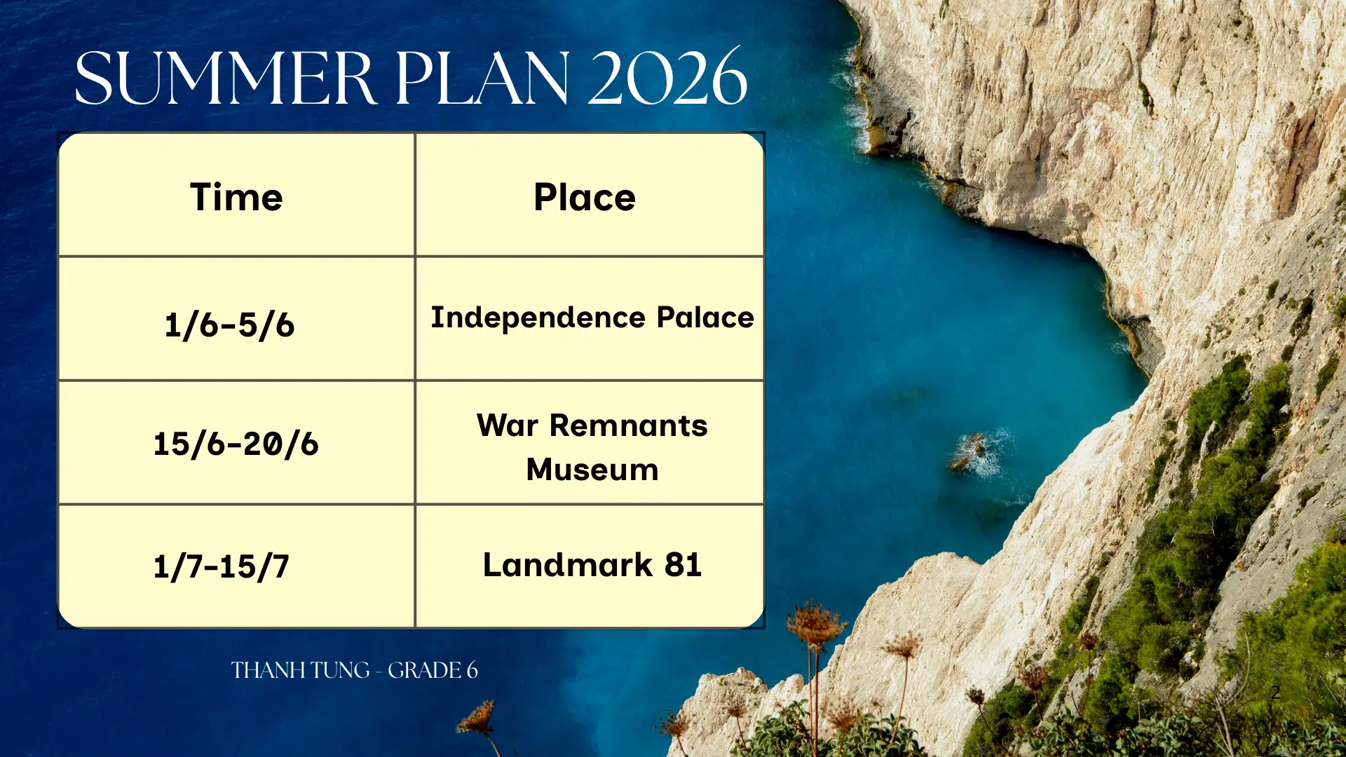 Summer plan 2026