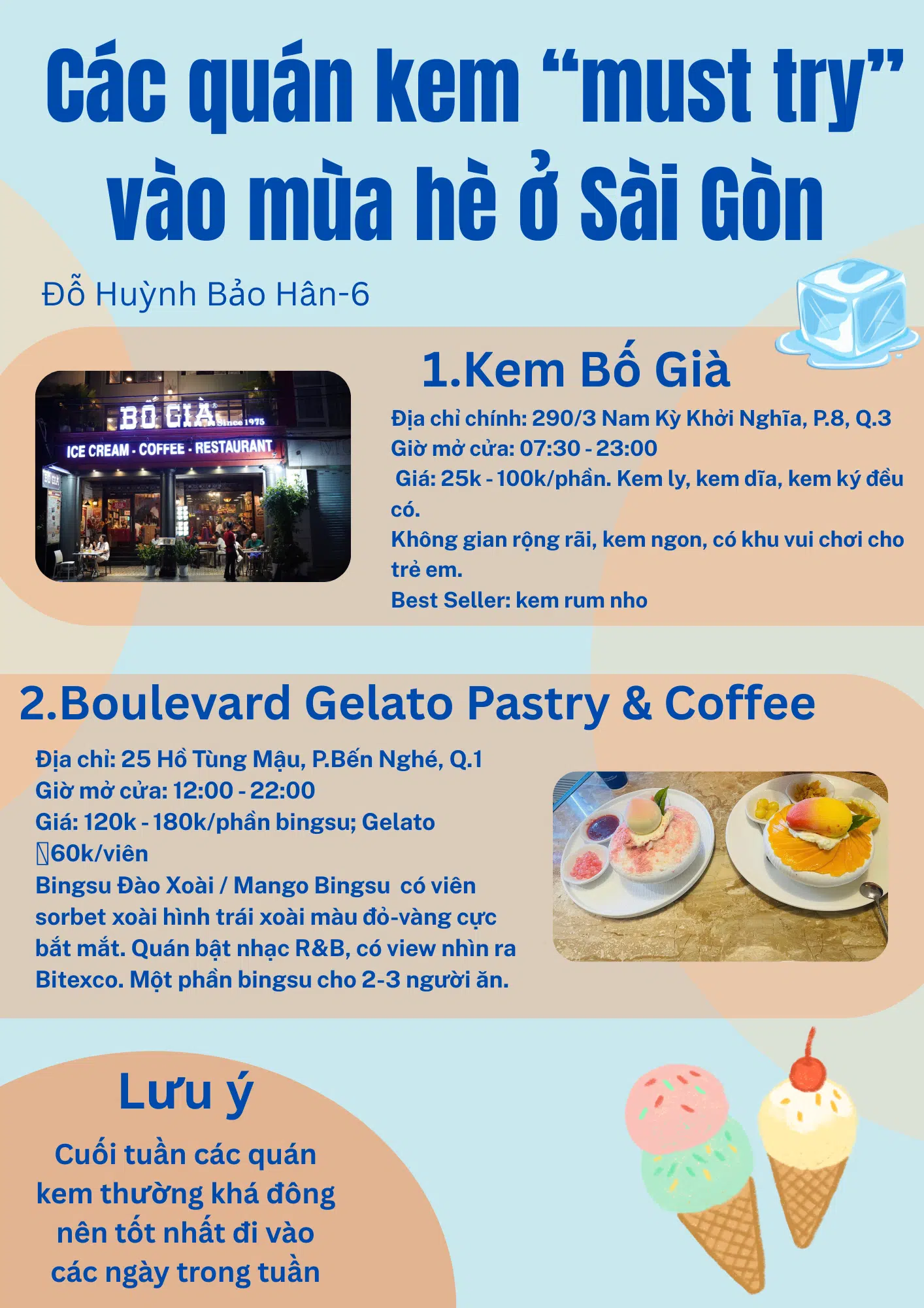Các quán kem “must try” vào mùa hè ở Sài Gòn