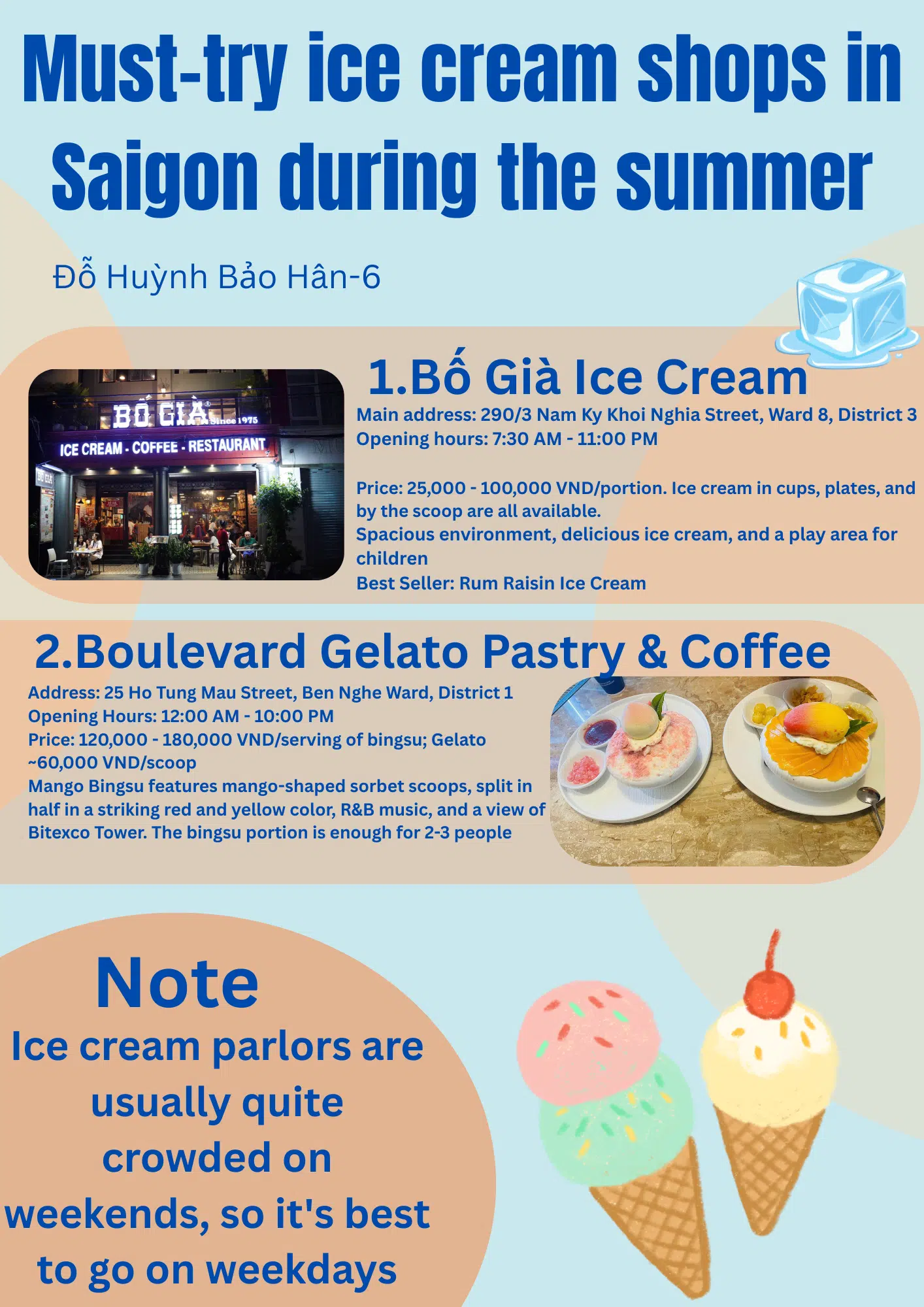Must-try ice cream shops in Saigon during the summer