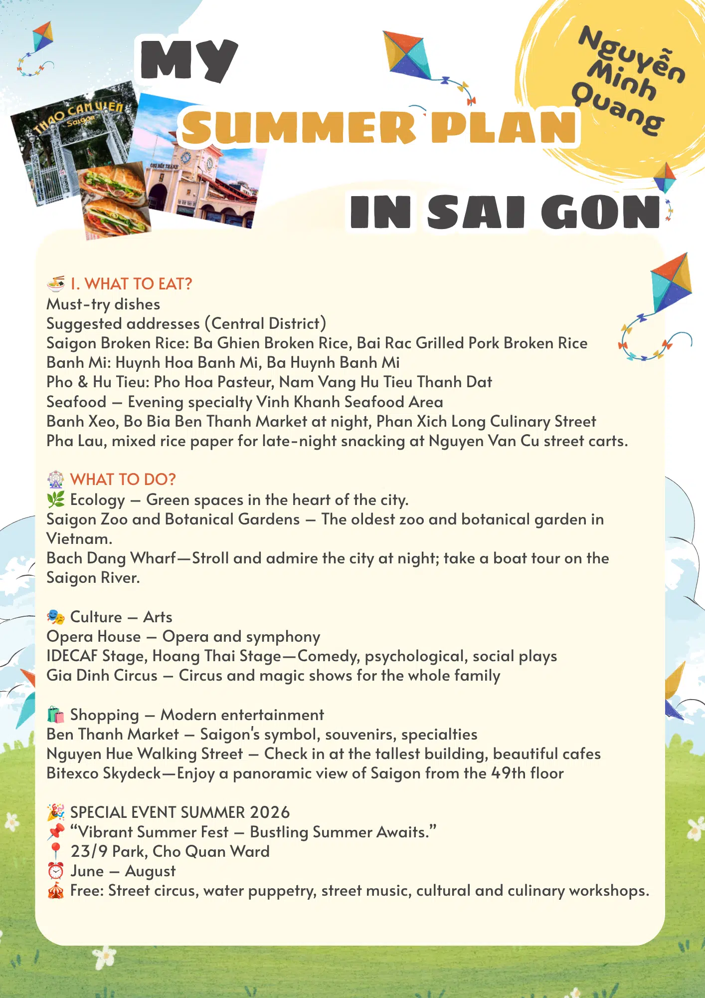 My summer plan in Saigon