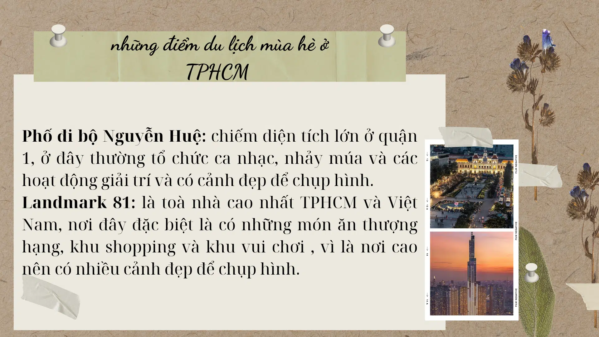 Những điểm du lịch mùa hè ở TPHCM